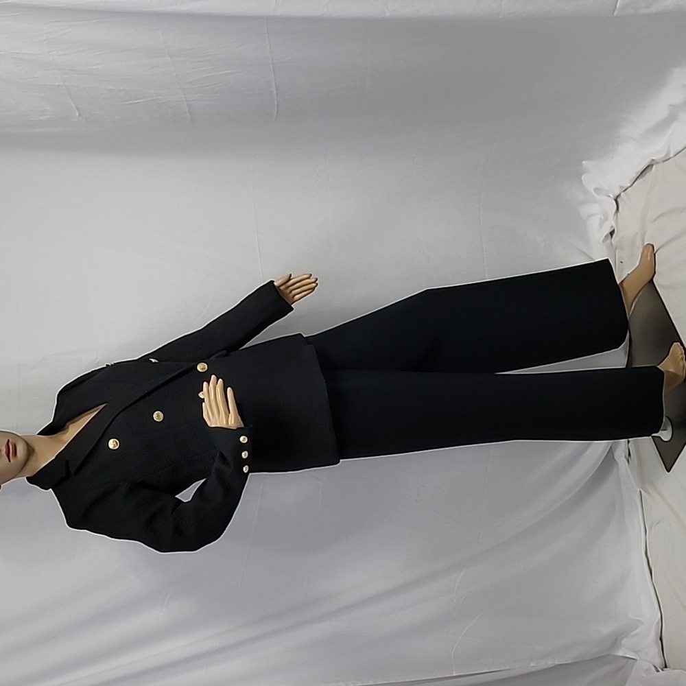 Ellen Tracy Black Double Breasted Boucle Blazer - Picture 6 of 13
